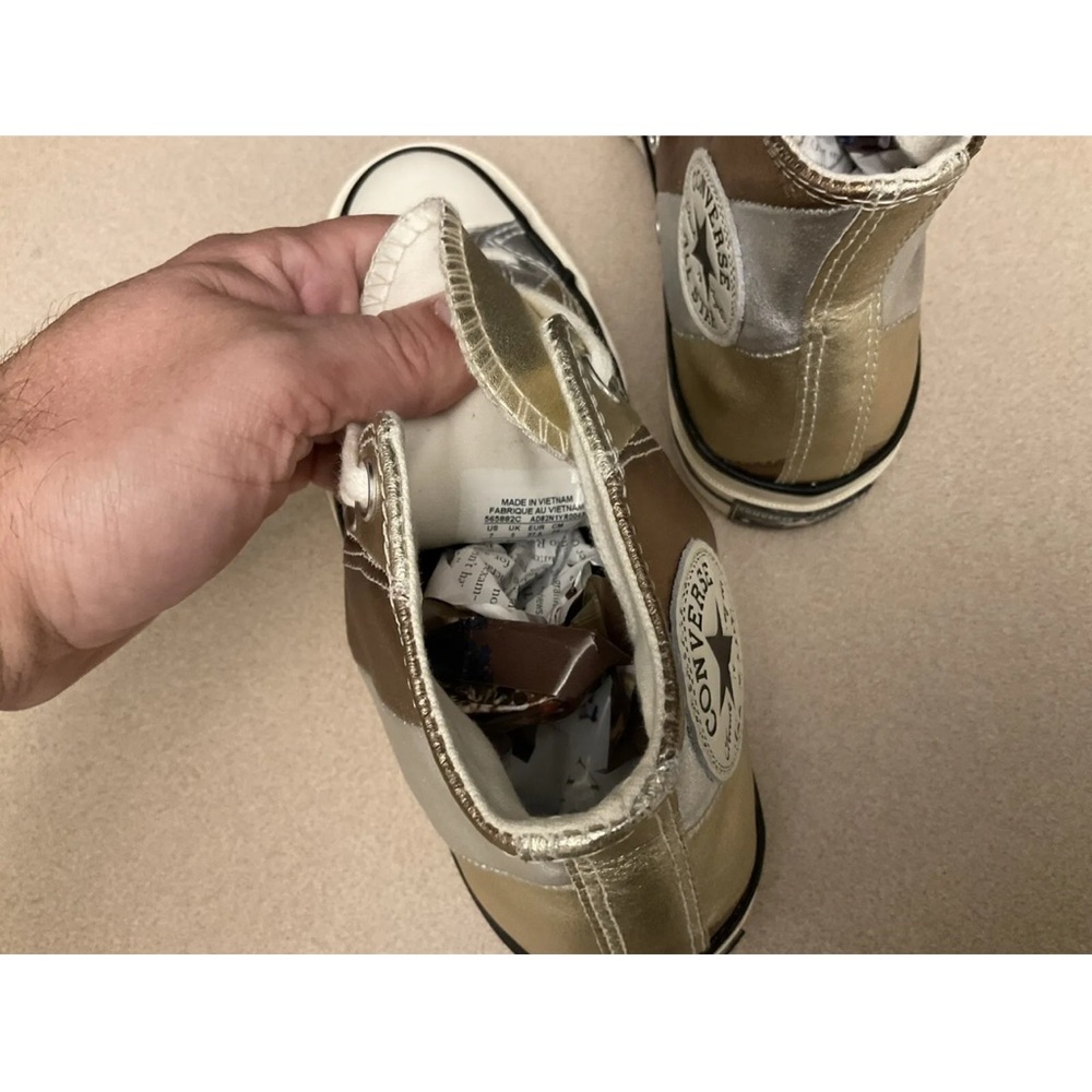 Womens Converse All Star Chuck 70 'Metallic Hi Top Sneakers. Size 7. Awesome!!! - Picture 8 of 9